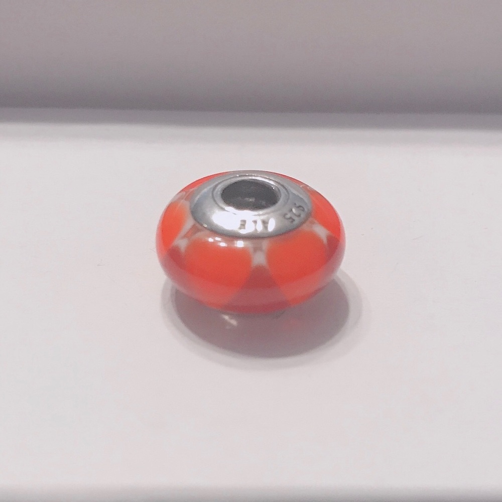 Authentic Pandora red murano glass charm